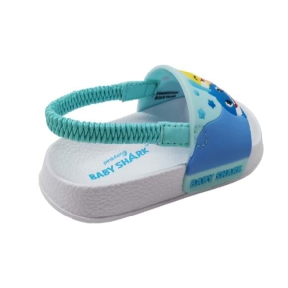 Baby Shark Toddler Size 3 Sandals Open Toe Slip-On Elastic Heel Strap - Picture 7 of 10